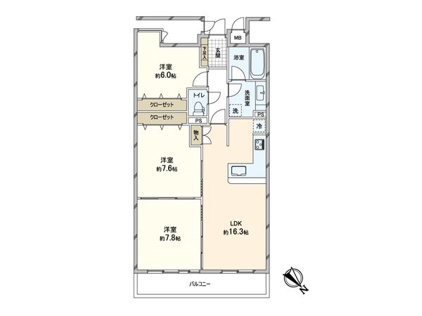 パレ・シェール芦屋東山 間取図(平面図) パレ・シェール芦屋東山 間取図(平面図)