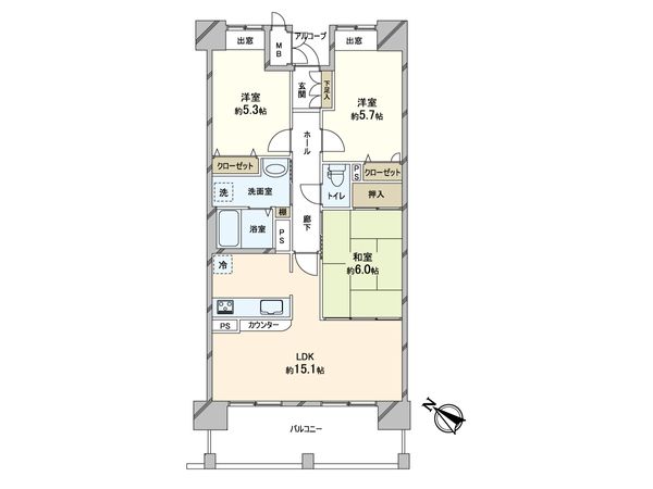 マリナージュ芦屋 間取図(平面図)