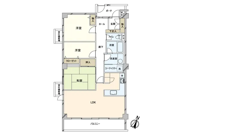 角部屋住戸です。