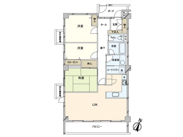 芦屋三条町パーク・ハイム B棟 間取図(平面図)