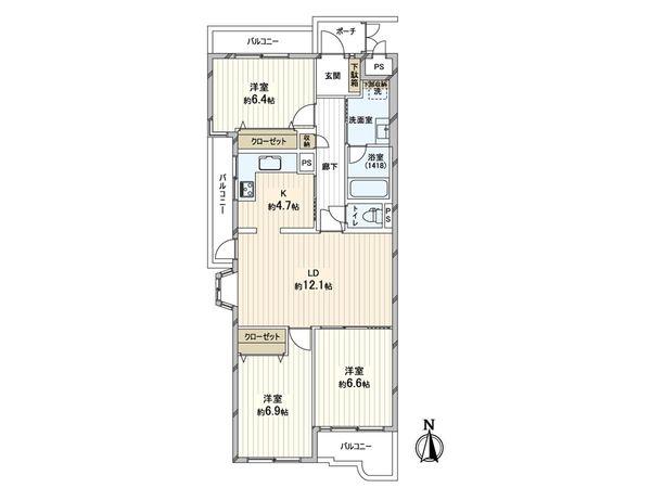 ロイヤル芦屋川 間取図(平面図) ロイヤル芦屋川 間取図(平面図)