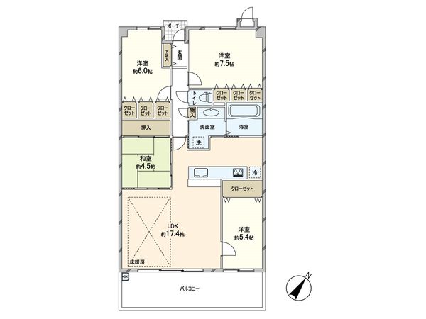 クレアコート芦屋 間取図(平面図)