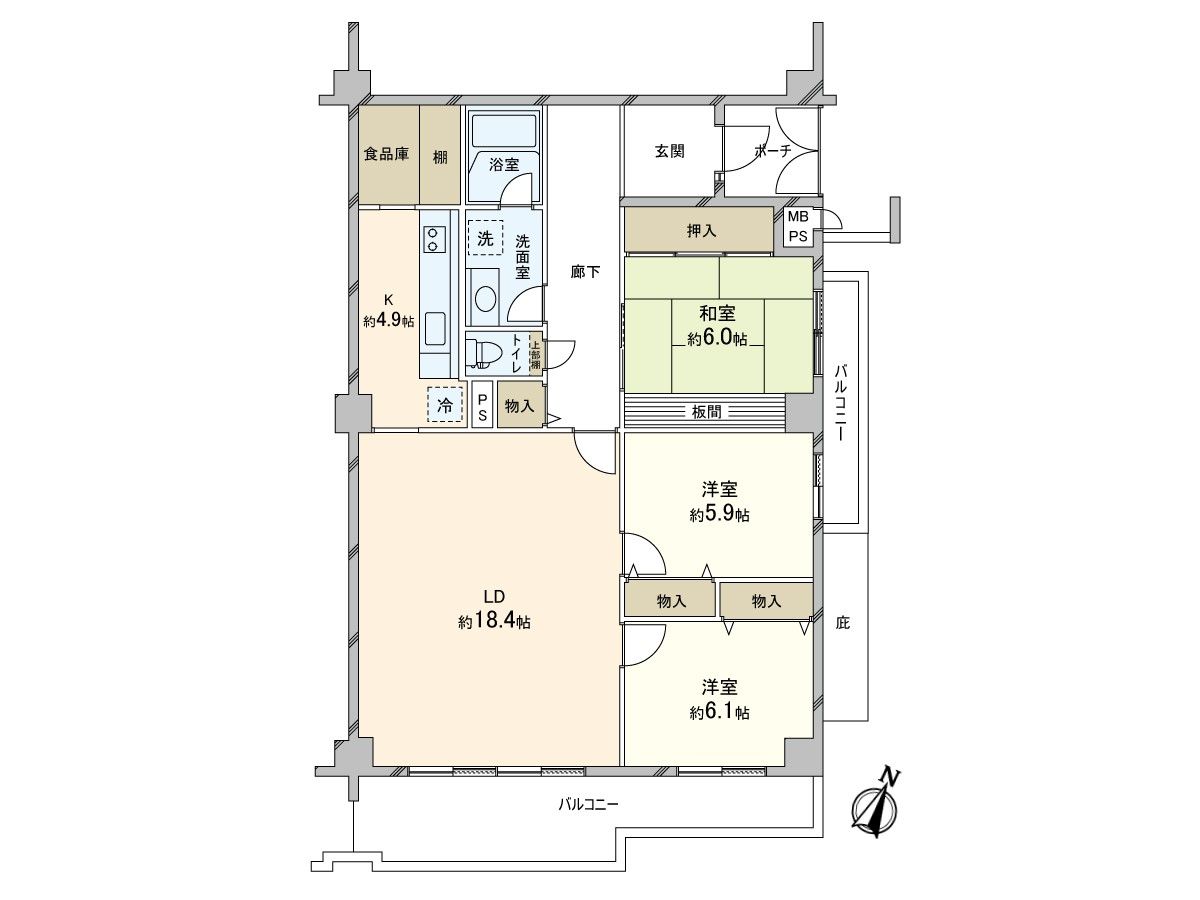 日商岩井芦屋ガーデンヒルズ A棟 間取図(平面図) 間取図(平面図)