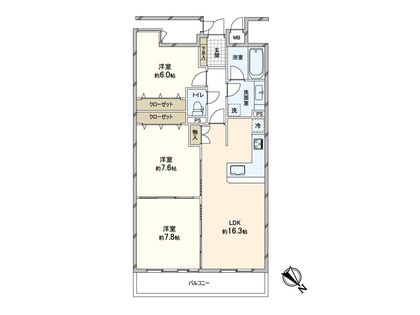 パレ・シェール芦屋東山 間取図(平面図)