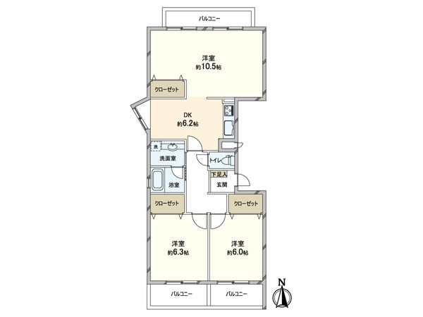 芦屋打出パークマンション 間取図(平面図)