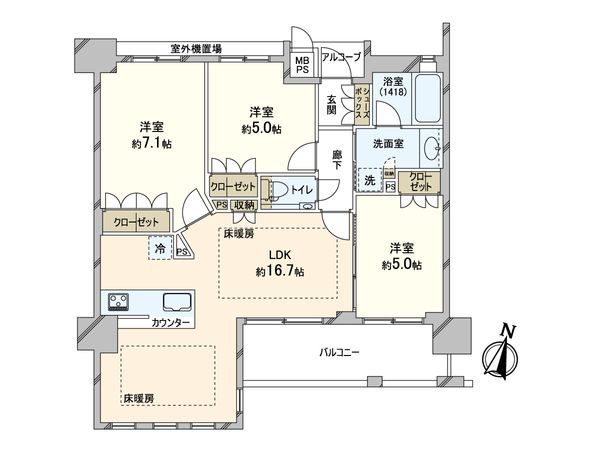 ワコーレ芦屋レフィーナ 間取図(平面図) 間取図(平面図)
