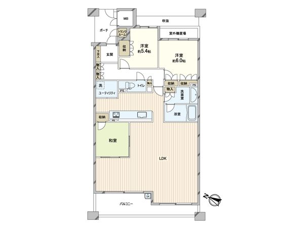 アーバンビュー芦屋山手 A棟 間取図(平面図)