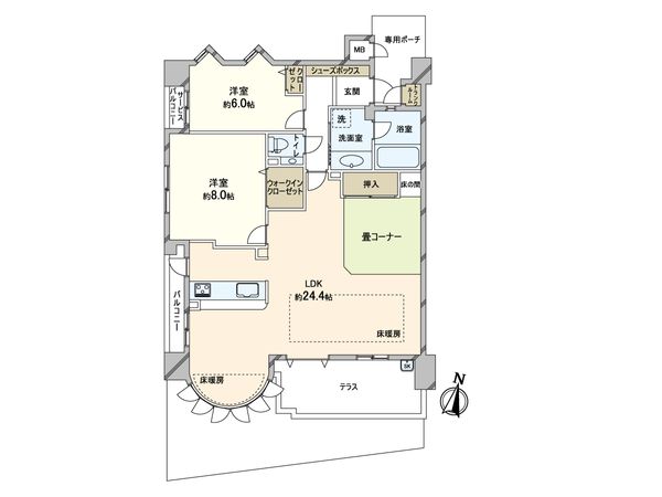 セレッソコート芦屋中央公園 間取図(平面図) 間取図(平面図)