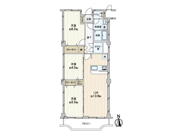 ローズハイツ芦屋 間取図(平面図)