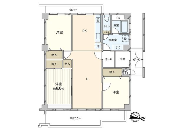 日商岩井芦屋ガーデンヒルズ B棟 間取図(平面図) 間取図(平面図)