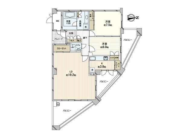 芦屋ウエストヒルアーバンライフ 間取図(平面図)