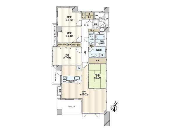 芦屋打出小槌アーバンライフ 間取図(平面図) 間取図(平面図)