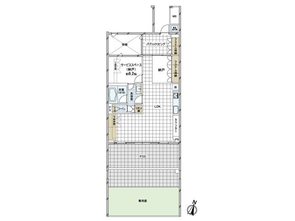 サンクタスコート芦屋レイトラル・ハウス棟 間取図(平面図)