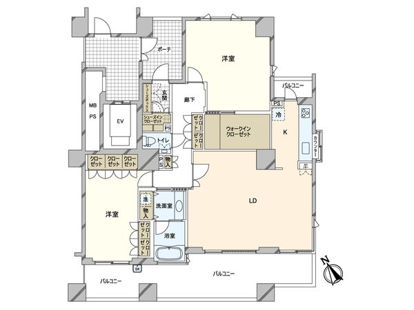 西宮マリナパークシティ・港のまちハーバーヴィラ南棟5番館 間取図(平面図)