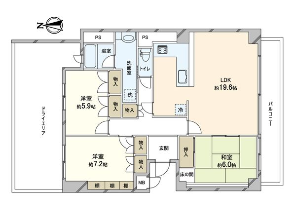 ラフィーヌ芦屋 C棟 間取図(平面図) ラフィーヌ芦屋 C棟 間取図(平面図)