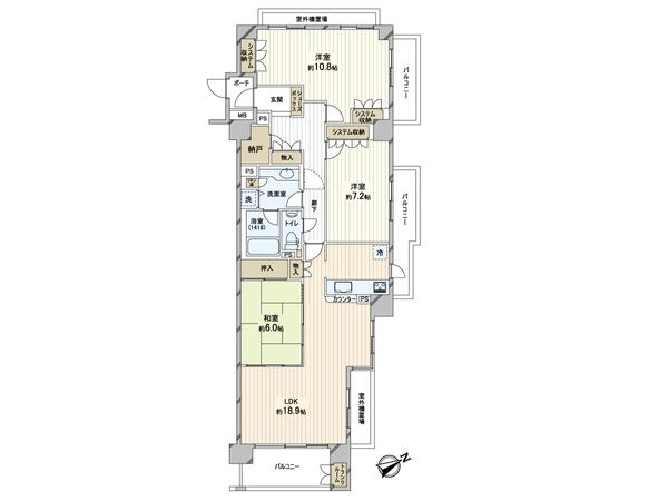 パーク・ハイム朝日ケ丘芦屋ヒルズ 間取図(平面図) パーク・ハイム朝日ケ丘芦屋ヒルズ 間取図(平面図)