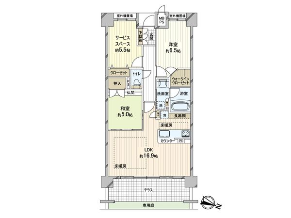ワコーレ芦屋ディアハウス 間取図(平面図) ワコーレ芦屋ディアハウス 間取図(平面図)