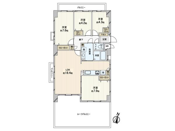 日商岩井芦屋ガーデンヒルズ F棟 間取図(平面図) 日商岩井芦屋ガーデンヒルズ F棟 間取図(平面図)