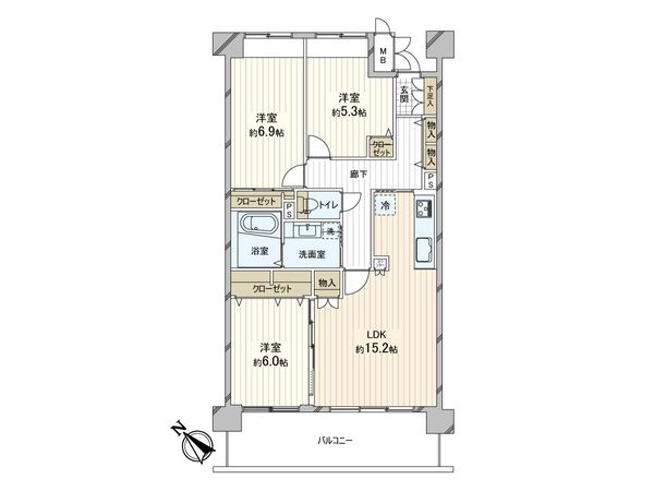 マリナージュ芦屋 間取図(平面図) マリナージュ芦屋 間取図(平面図)