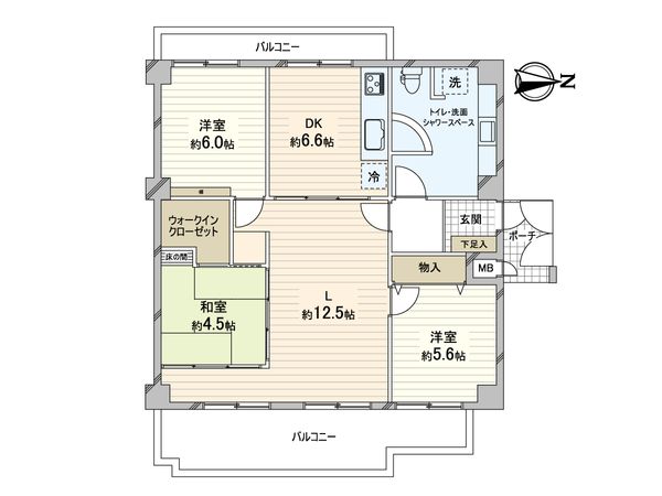 日商岩井芦屋ガーデンヒルズ B棟 間取図(平面図)