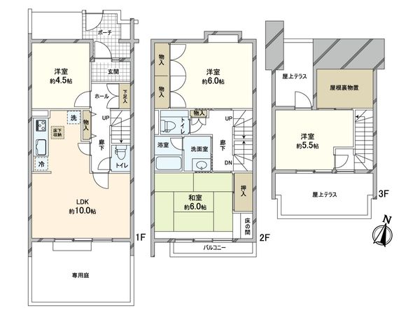 浜風第3住宅テラスハウス 間取図(平面図) 浜風第3住宅テラスハウス 間取図(平面図)
