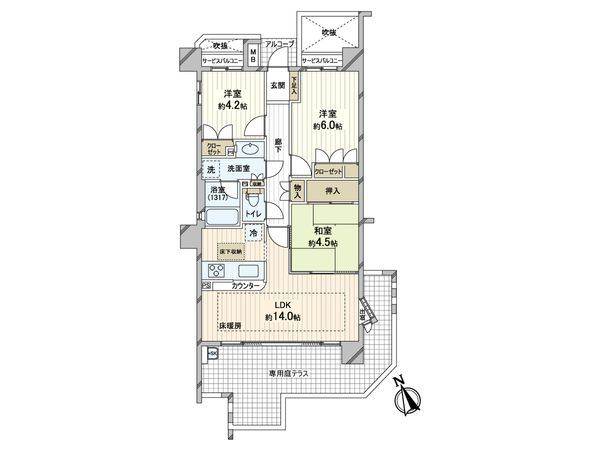 リーベスト芦屋川 間取図(平面図) リーベスト芦屋川 間取図(平面図)