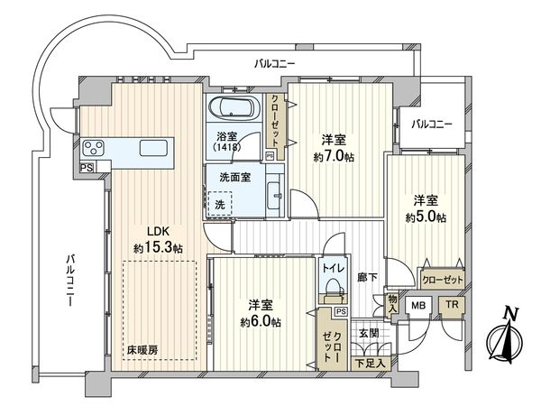 ワコーレ芦屋翠ヶ丘 間取図(平面図) ワコーレ芦屋翠ヶ丘 間取図(平面図)