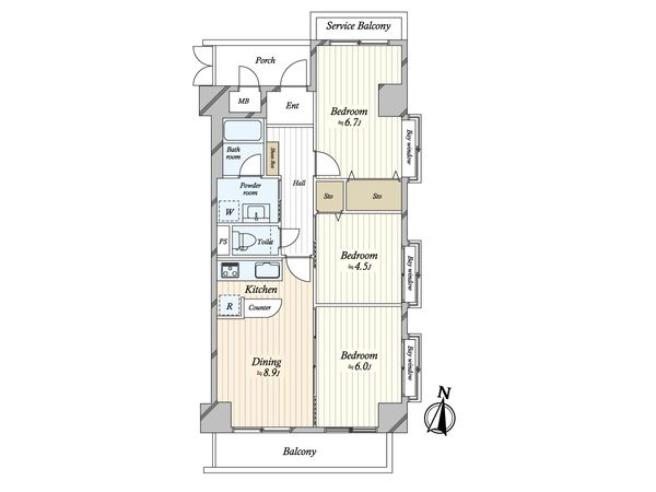 サンワプラザ芦屋 間取図(平面図) サンワプラザ芦屋 間取図(平面図)