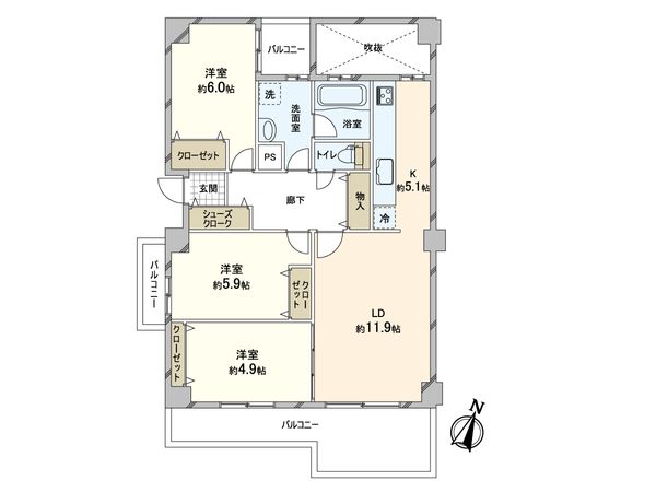 日商岩井芦屋ガーデンヒルズ H棟 間取図(平面図) 日商岩井芦屋ガーデンヒルズ H棟 間取図(平面図)
