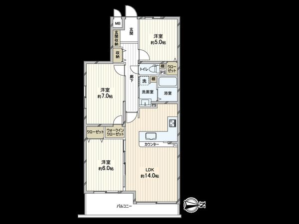 オーブラン芦屋伊勢町 間取図(平面図) オーブラン芦屋伊勢町 間取図(平面図)