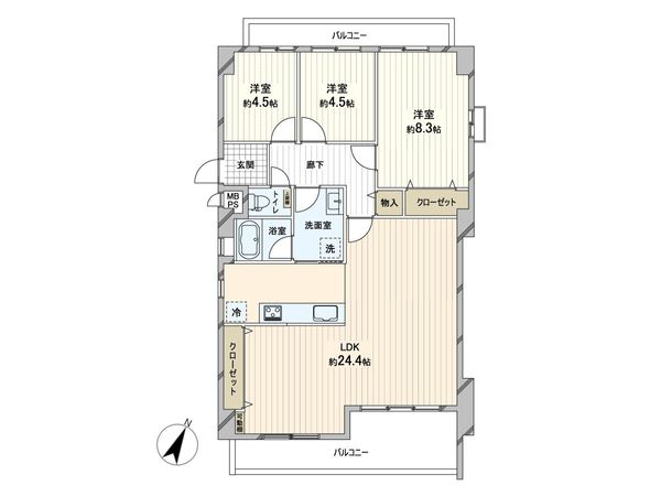 日商岩井芦屋ガーデンヒルズ C棟 間取図(平面図) 日商岩井芦屋ガーデンヒルズ C棟 間取図(平面図)