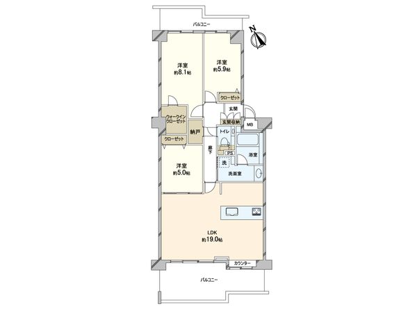 ロイヤルアーク芦屋 間取図(平面図) ロイヤルアーク芦屋 間取図(平面図)
