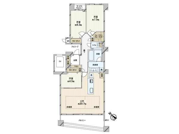 ネバーランド芦屋親王塚 間取図(平面図) ネバーランド芦屋親王塚 間取図(平面図)