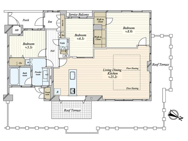 グラビスコート芦屋 間取図(平面図) グラビスコート芦屋 間取図(平面図)