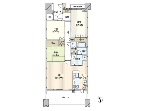 パークナード潮芦屋 間取図(平面図) パークナード潮芦屋 間取図(平面図)