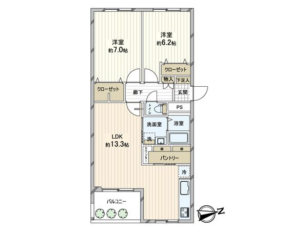 芦屋浜第二住宅 6-2号棟 間取図(平面図) 芦屋浜第二住宅 6-2号棟 間取図(平面図)