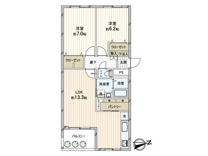 芦屋浜第二住宅 6-2号棟 間取図(平面図)