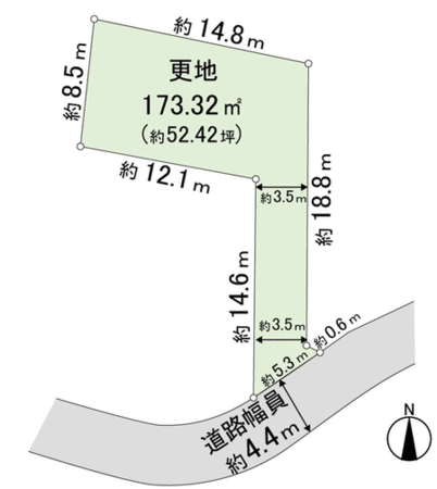 奈良市学園南1丁目建築条件付土地 地形図