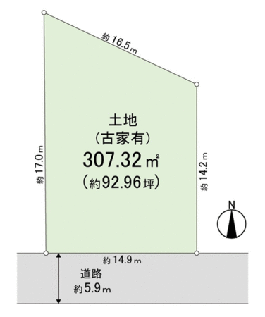 奈良市三松ヶ丘 地形図