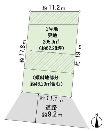 生駒市新旭ケ丘 2号地 地形図