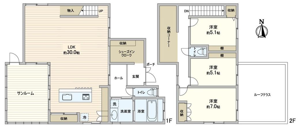 奈良市学園南2丁目 間取図(平面図) 奈良市学園南2丁目 間取図(平面図)