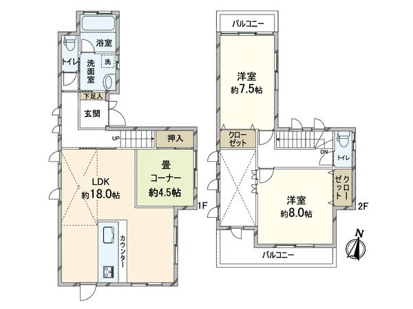 生駒市俵口町 間取図(平面図)