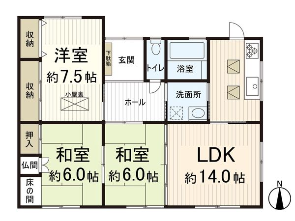 奈良市富雄 川西2丁目 間取図(平面図)