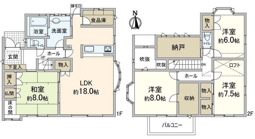 奈良市四条大路南町 間取図(平面図)