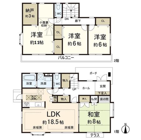 相楽郡精華町光台8丁目 間取図(平面図)