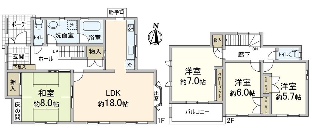 生駒市北大和2丁目 間取図(平面図) 間取図(平面図)