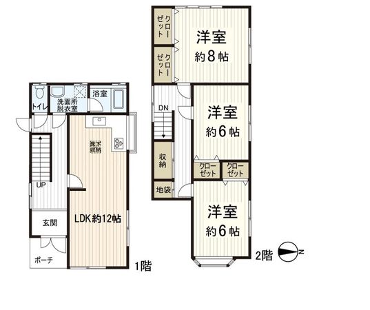 奈良市富雄元町1丁目 間取図(平面図) 奈良市富雄元町1丁目 間取図(平面図)
