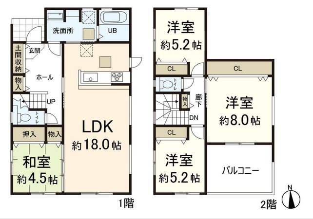 奈良市富雄北3丁目 間取図(平面図) 奈良市富雄北3丁目 間取図(平面図)