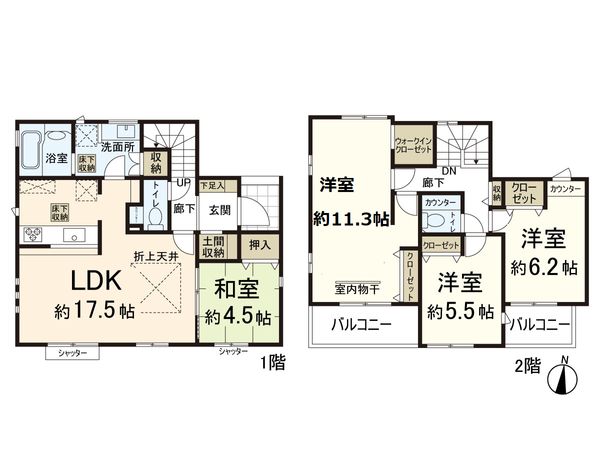 生駒市北大和4丁目 間取図(平面図) 間取図(平面図)