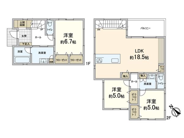 生駒市桜ケ丘 間取図(平面図) 間取図(平面図)